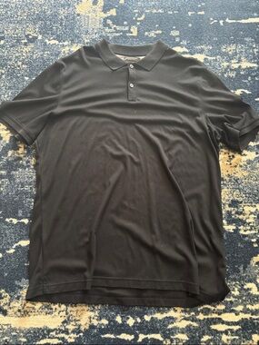 Banana Republic Black Short-Sleeve Polo Shirt